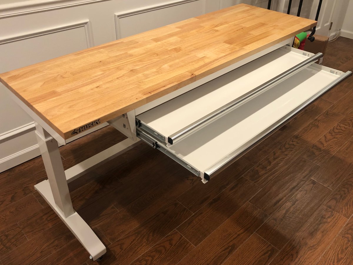 Husky 72 in. Adjustable Work Table with 2 Drawers